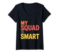 Mujer My Squad Is Smart Grupo de Inteligencia Educativa - Camiseta Cuello V