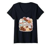 Mujer My Sweeties - Dulces para Amantes de los postres de Chocolate Camiseta Cuello V