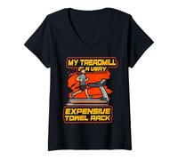 Mujer My Treadmill es un toallero muy caro Camiseta Cuello V