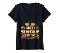 Mujer My Uncle Is Single (Looking For My Future Auntie) Camiseta Cuello V