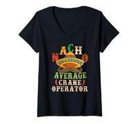 Mujer Nacho Average Crane Operator Sombrero Beard Cinco de Mayo Camiseta Cuello V