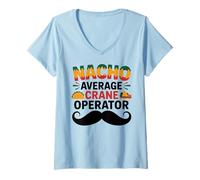Mujer Nacho Average Crane Operator Sombrero Beard Cinco de Mayo Camiseta Cuello V