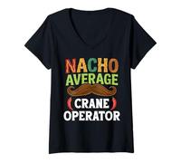Mujer Nacho Average Crane Operator Sombrero Beard Cinco de Mayo Camiseta Cuello V