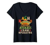 Mujer Nacho Average Crane Operator Sombrero Beard Cinco de Mayo Camiseta Cuello V