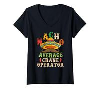 Mujer Nacho Average Crane Operator Sombrero Beard Cinco de Mayo Camiseta Cuello V