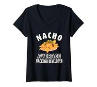 Mujer Nacho Promedio Backend Desarrollador Divertido Cinco de Mayo Divertido Camiseta Cuello V