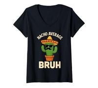 Mujer Nacho Promedio Bruh Meme Chistes Divertidos Cumpleaños Mexicanos Niños Camiseta Cuello V