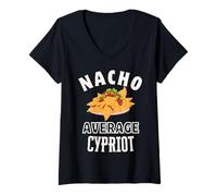 Mujer Nacho Promedio Chipre Orgulloso Chipre Cultura Cinco de Mayo Camiseta Cuello V