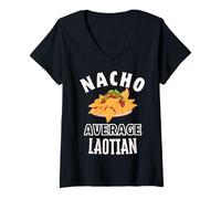 Mujer Nacho Promedio Laosiano Orgulloso Laos Cultura Cinco de Mayo Camiseta Cuello V