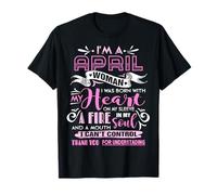 Mujer Nacida en Abril Linda Divertida Feliz cumpleaños Damas niñas Camiseta