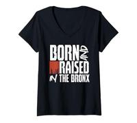 Mujer Nacido criado en el Bronx NYC Pride 4 de julio Mujeres Hombres Camiseta Cuello V