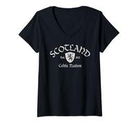 Mujer Nación Celta de Escocia Establecida 843 Camiseta Cuello V