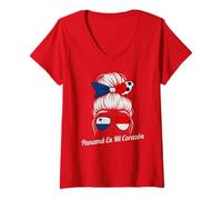 Mujer Nacional Panameña Chica PANAMÁ Espíritu Eslogan Animación Apoyo Camiseta Cuello V