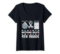 Mujer Nada Mejor Que el Divertido Regreso a Clases de los Maestros de Cuarto Grado para niños Camiseta Cuello V