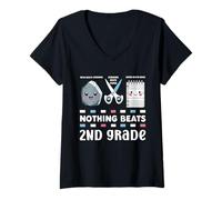 Mujer Nada Mejor Que el Divertido Regreso a Clases de los Maestros de Segundo Grado para niños Camiseta Cuello V