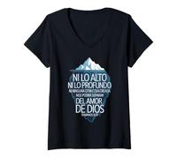 Mujer Nada Nos separará del Amor de Dios Romanos 8:39 Iceberg Camiseta Cuello V