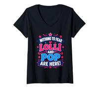 Mujer Nada Que temer Lolli y Pop están aquí Parejas emparejadas Camiseta Cuello V