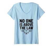 Mujer Nadie está por Encima de la Ley Sistema de Justicia Camiseta Cuello V