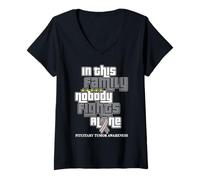 Mujer Nadie Lucha Solo contra la Conciencia del Tumor hipofisario Camiseta Cuello V