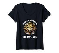 Mujer Nadie viene a salvarte Camiseta Cuello V