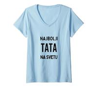 Mujer Najbolji Tata na Svetu Mejor papá del Mundo Serbio Camiseta Cuello V