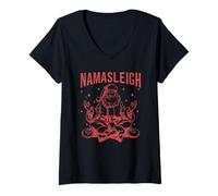 Mujer Namasleigh Divertido Papá Noel Navidad Camiseta Cuello V