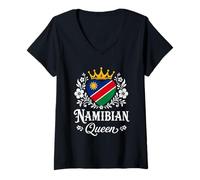 Mujer Namibian Queen Namibia Flag Proud Namibian Woman Camiseta Cuello V