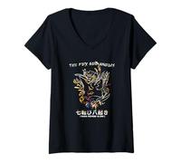Mujer Nana korobi ya Oki. Fall Seven Times, Get up Eight! Fox God Camiseta Cuello V