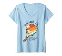 Mujer Naples Pickleball Social Club Vintage Camiseta Cuello V
