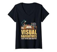 Mujer Narrativas visuales que se mueven e inspiran animación Animar Camiseta Cuello V