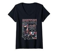 Mujer Naruto Akatsuki and Kisame Uchiha Collage Action Anime Camiseta Cuello V