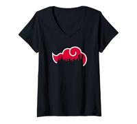 Mujer Naruto Shippuden Akatsuki Silueta Camiseta Cuello V