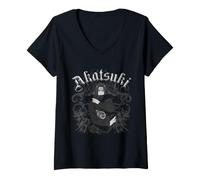 Mujer Naruto Shippuden Gothic Y2K Frame Itachi Akatsuki Anime Camiseta Cuello V