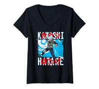 Mujer Naruto Shippuden Kakashi Lanzando Rayo Anime Camiseta Cuello V
