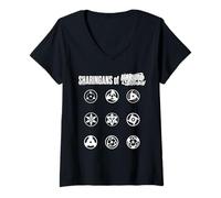 Mujer Naruto Shippuden Sharingan Symbols Chart Classic Anime Camiseta Cuello V