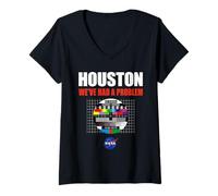 Mujer NASA Apollo 13 Houston We've Had a Problem April 13, 1970 Camiseta Cuello V