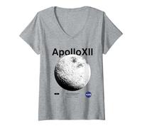 Mujer NASA - Apollo XII Lunar Surface Camiseta Cuello V