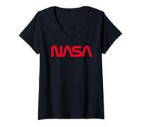 Mujer NASA Artemis II Exploración Espacial del Logotipo de la NASA Camiseta Cuello V
