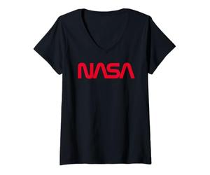 Mujer NASA Artemis II Exploración Espacial del Logotipo de la NASA Camiseta Cuello V