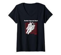 Mujer NASA Feelin' Spaced out Astronaut Space Cadet Funny Science Camiseta Cuello V