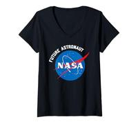 Mujer NASA Future Astronaut Space Niños Niñas Niños Pequeños Camiseta Cuello V