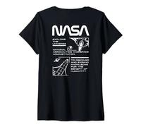 Mujer NASA - Impresión Posterior: Administración de Astronáutica y Camiseta Cuello V