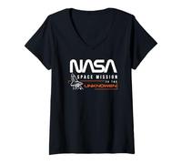 Mujer NASA - Misión Espacial hacia lo Desconocido, Negro Camiseta Cuello V