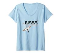 Mujer NASA - Rocket Fly To The Stars Camiseta Cuello V