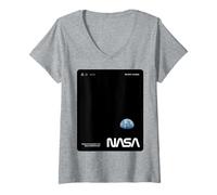 Mujer NASA - Vista de la Salida de la Tierra Desde la Luna Camiseta Cuello V