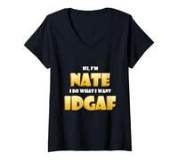 Mujer Nate Costume Idgaf Funny Meme Halloween Costume For Nathan Camiseta Cuello V