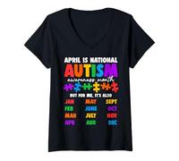 Mujer National Autism Awareness Month Autistic Kids Awareness Camiseta Cuello V
