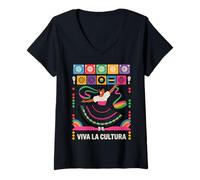 Mujer National Hispanic Heritage Month Viva La Cultura Camiseta Cuello V