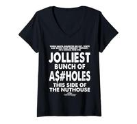 Mujer National Lampoon's Christmas Vacation Jolliest Bunch Text Camiseta Cuello V