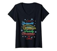 Mujer National Lampoon's Christmas Vacation Neon Christmas Camiseta Cuello V